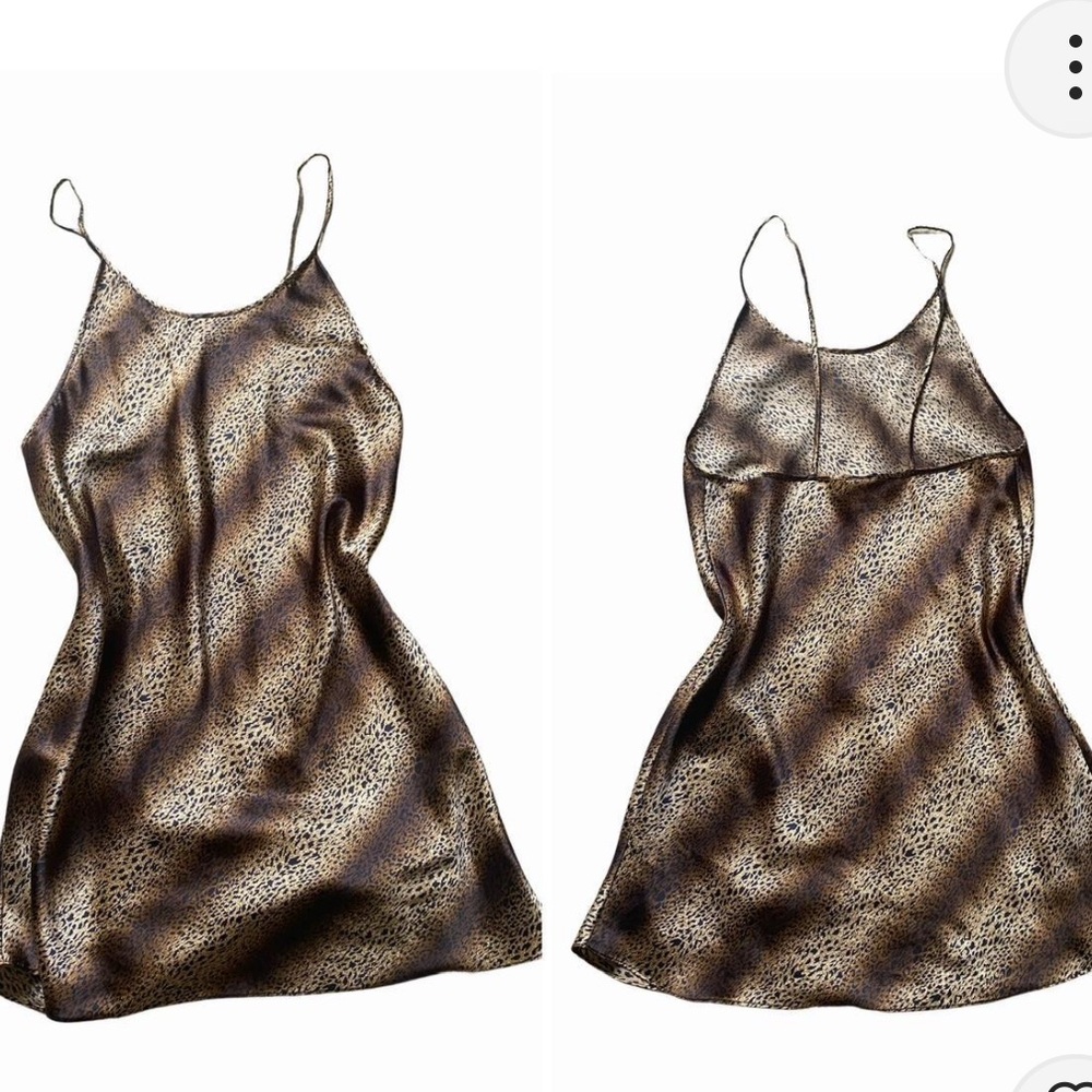 Cheetah print silky slip dress